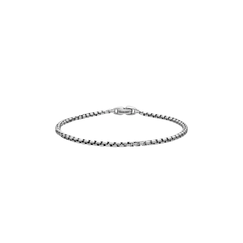 Vertical Box Chain Bracelet in Sterling Silver, 2.7mm