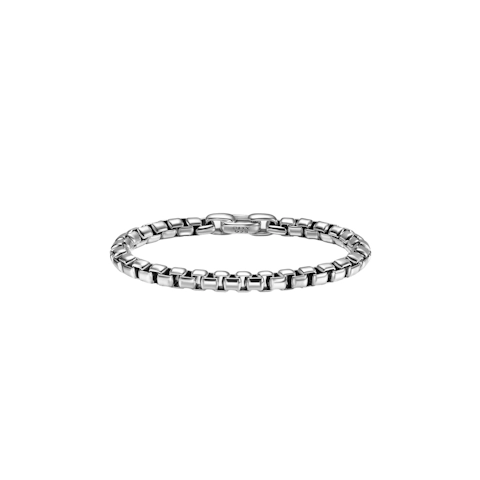 Vertical Box Chain Bracelet Sterling Silver, 7.3mm