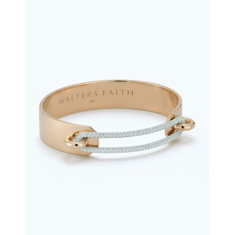 Vertical 18K Yellow Gold and Diamond Morrell Bangle Bracelet