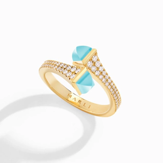 Vertical Cleo Diamond Slim Ring
