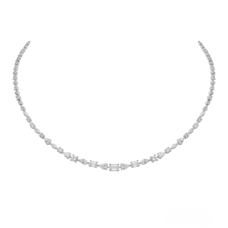 Vertical Graduated Diamond Line Necklace
