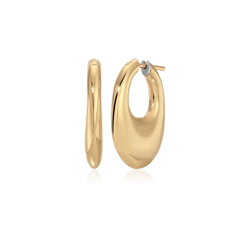 Vertical 18K Yellow Gold Mini Eclipse Hoop Earrings