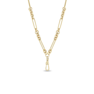 Vertical Chain Necklace with Drop Clasp