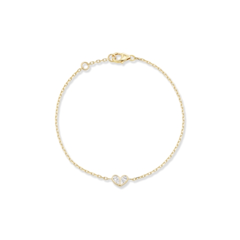 Vertical 18K Yellow Gold Mini Sweetheart Diamond Bracelet