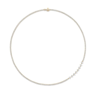 Vertical 18K Yellow Gold Stella Diamond Line Necklace