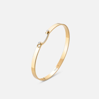 Vertical 18K Yellow Gold Mood Business Meeting Diamond Bangle