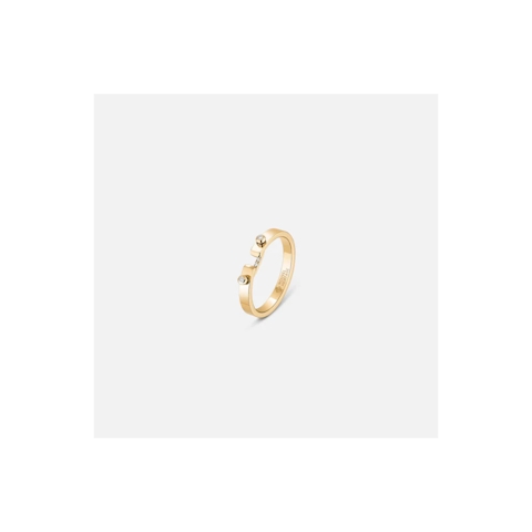 Vertical 18K Yellow Gold Mood Business Meeting Diamond Ring