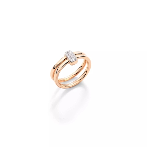 Vertical 18K Rose Gold Together Double Band Diamond Ring