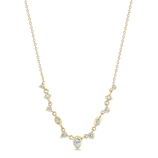 Vertical Mixed Fancy Cut Necklace