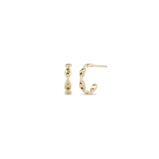 Vertical Small Mariner Chain Huggie Hoops