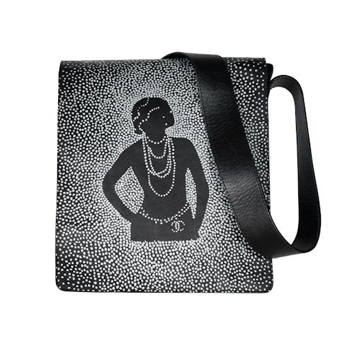 Image #1 Printed Leather Vintage Mademoiselle Coco Flap Messenger Medium