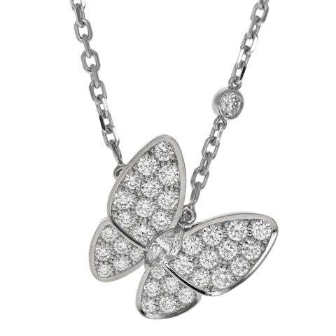 Image #1 Two Butterfly Pendant Necklace