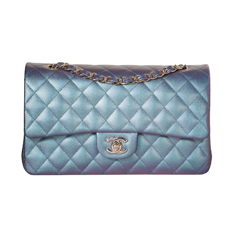 Image #1 Iridescent Caviar Classic Double Flap
