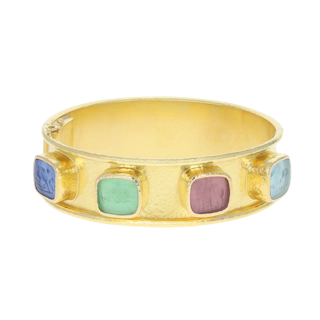 Image #1 Venetian Glass Intaglio Estate Bangle Bracelet