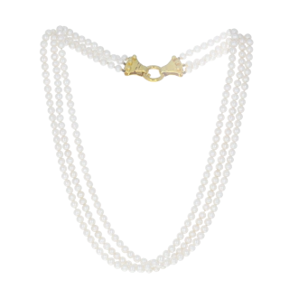 Image #1 Triple Strand Peal Necklace