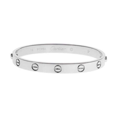 Image #1 Love Bangle Bracelet Platinum - Size 16