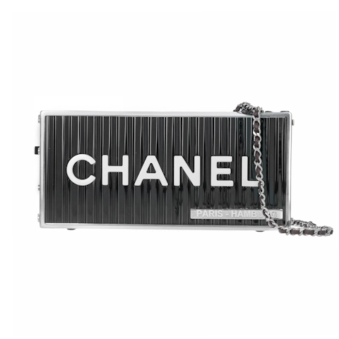 Image #1 Lucite Paris-Hamburg Shipping Container Minaudiere Black