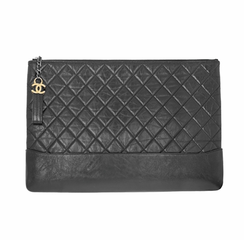 Image #1 Aged Calfskin Gabrielle O Case Large Black