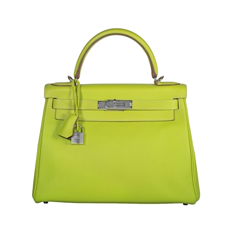 Image #1 Bicolor Epsom Kelly 28 Candy Kiwi