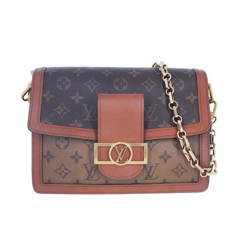 Image #1 Reverse Monogram Coated Canvas Dauphine MM Brown
