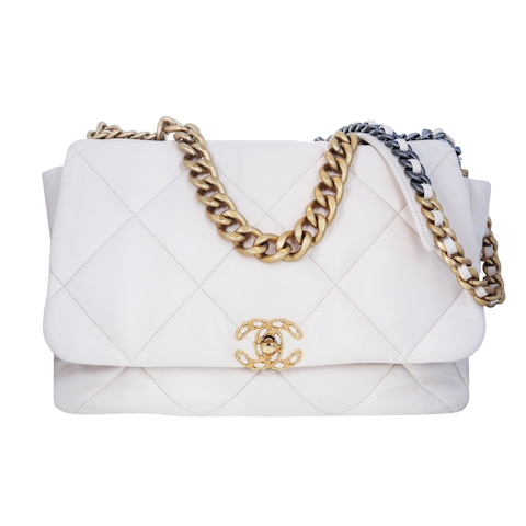 Image #1 Quilted Lambskin 19 Flap Maxi Beige