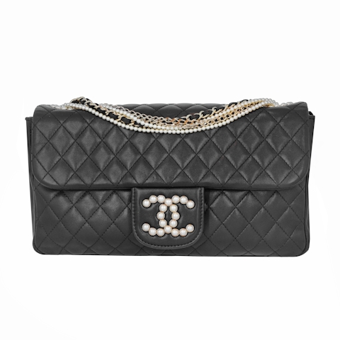 Image #8 Quilted Lambskin Westminster Pearl Chain Flap Medium Black