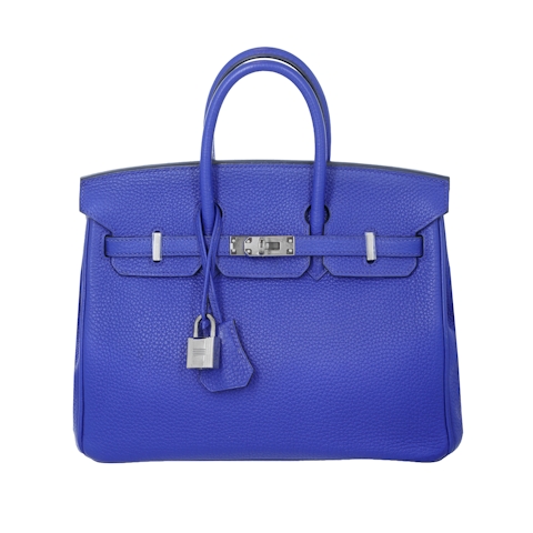 Image #1 Togo Birkin 25 Bleu Electrique