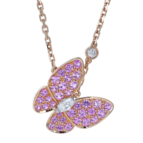 Image #1 Two Butterfly Pendant Necklace