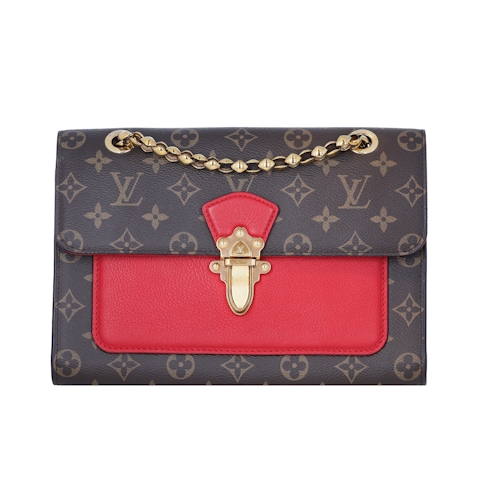 Image #8 Monogram Coated Canvas Victoire Handbag Red