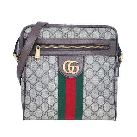 Image #1 Supreme GG Monogram Coated Canvas Ophidia Messenger Small Beige