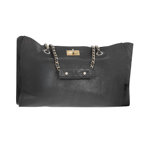 Image #1 Quilted Caviar Reissue Edy Tote Large Black