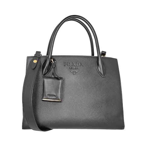 Image #1 City Calf Monochrome Tote Medium Black