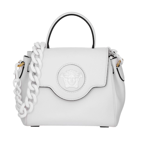 Image #1 Grained Calfskin La Medusa Bag Medium White