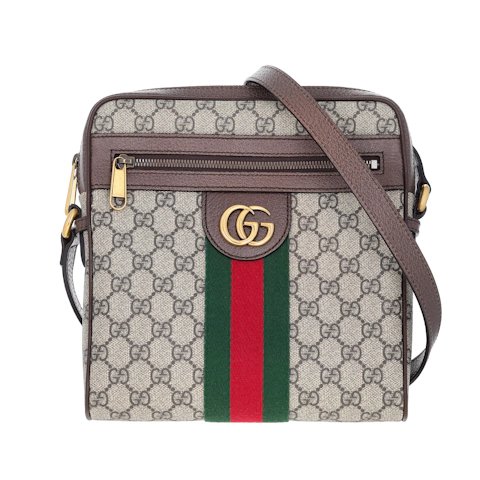 Image #1 Supreme GG Monogram Coated Canvas Ophidia Messenger Small Beige