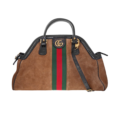 Image #1 Suede Ophidia Re(Belle) Top Handle Bag Nocciola Black