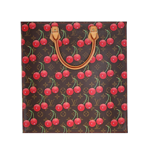 Image #1 Limited Edition Cerises Monogram Coated Canvas Sac Plat GM Brown