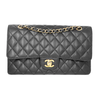 Image #1 Quilted Caviar Classic Double Flap Medium Black