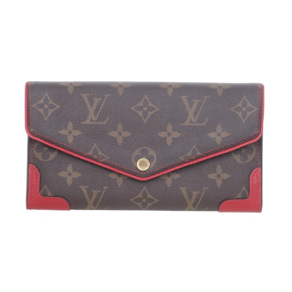 Image #1 Monogram Coated Canvas Retiro Sarah Wallet Red