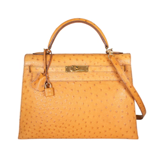 Image #1 Ostrich Kelly 32 Gold
