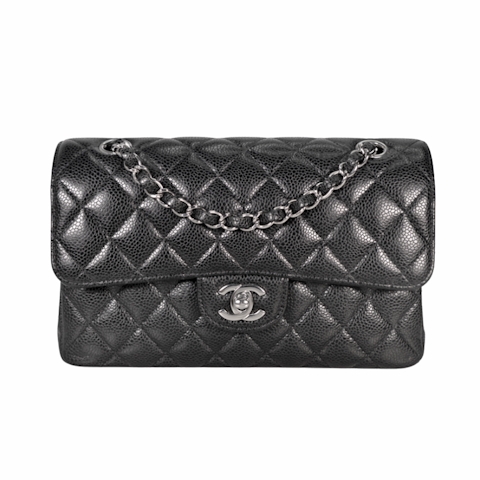 Image #1 Quilted Caviar Classic Double Flap Small Black