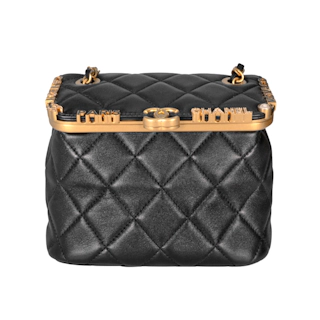 Image #1 Quilted Lambskin Paris Monaco Kiss Lock Vanity Mini Black