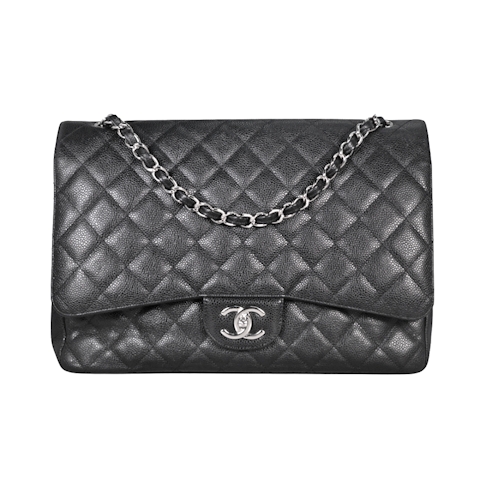 Image #1 Quilted Caviar Classic Double Flap Maxi Black