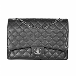 Image #1 Quilted Caviar Classic Double Flap Maxi Black
