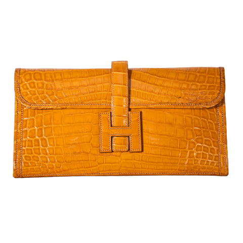 Image #1 Crocodile Jige Elan Clutch 29 Orange