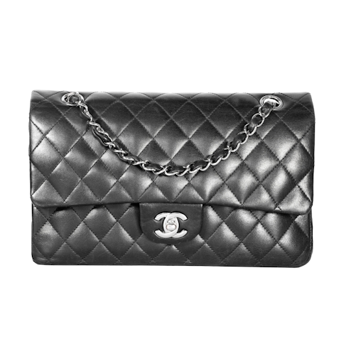 Image #1 Quilted Lambskin Classic Double Flap Medium Black