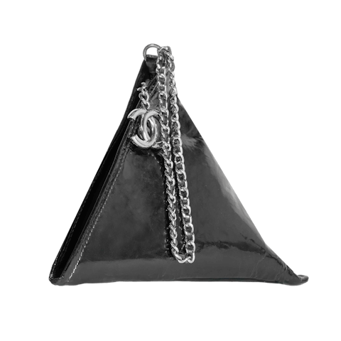 Image #1 Patent Leather Pyramid Wristlet Black