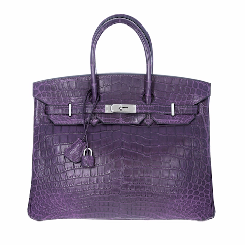 Image #1 Crocodile Birkin 35 Purple