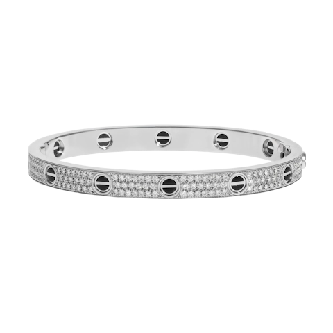 Image #1 Pave Diamond Love Bracelet - Size 19