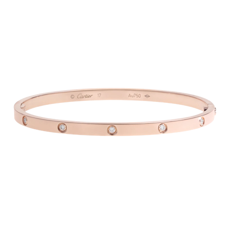 Image #1 Small Diamond Love Bracelet- Size 17