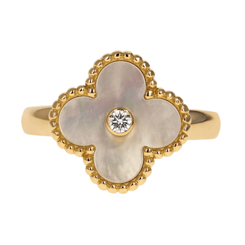 Vertical Vintage Alhambra Ring - Size 55